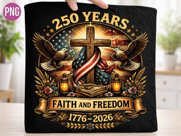 250 Years Faith Freedom Christian T-Shirt Designs