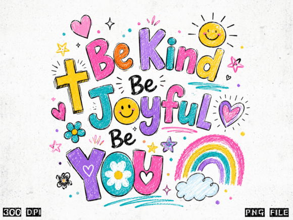 Be Kind Be Joyful Be You Christian Kids T-Shirt Designs