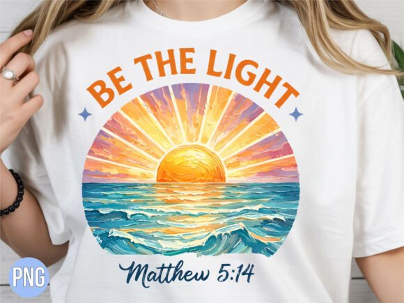 Be the Light Christian Sunset Ocean PNG