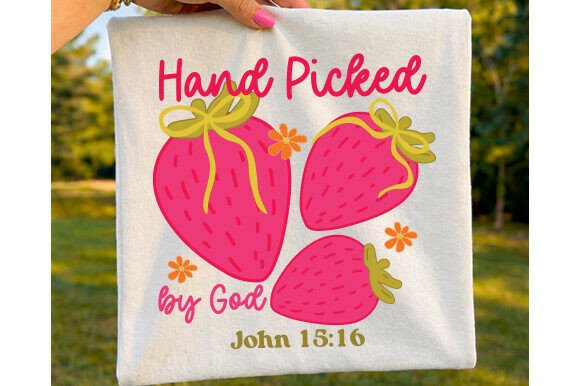 Christian Bible Verse PNG + Strawberry PNG T-Shirt Designs