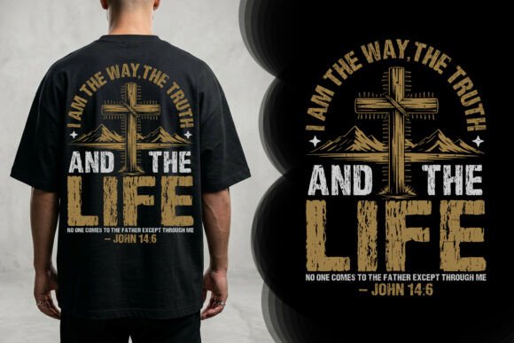 Christian Cross Typography T-Shirt