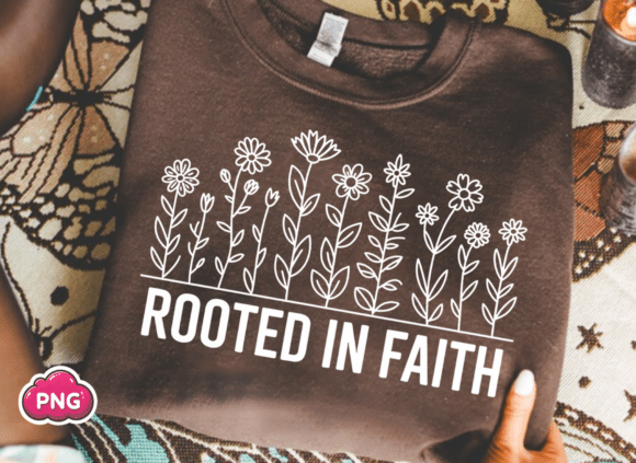 Christian Floral Rooted in Faith T-Shirt Designs
