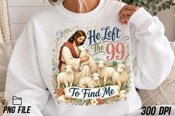 Christian PNG Lost Sheep Jesus PNG T-Shirt Designs