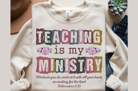 Christian Teacher Patchwork Quilt PNG & T-Shirt Designs