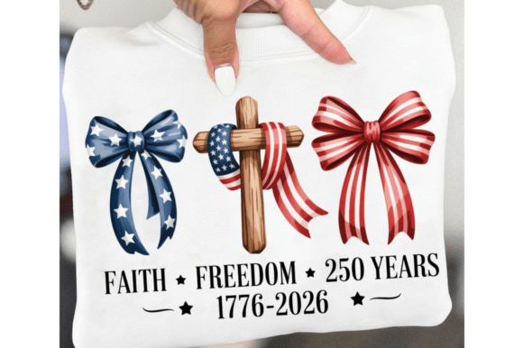 Faith Freedom 250 Years PNG: T-Shirt Designs