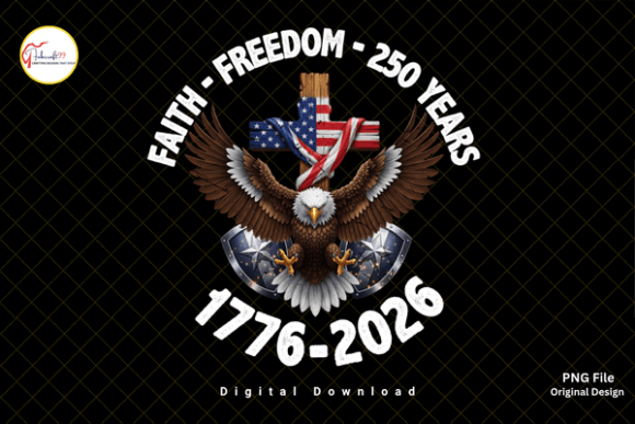 Faith Freedom Christian 4th of July PNG T-Shirt Designs