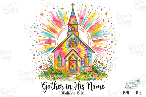 Gather in His Name Christian Faith PNG T-Shirt Designs