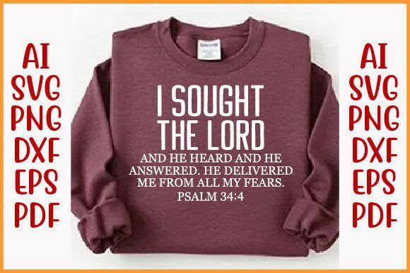 I Sought the Lord SVG, Trendy Christian T-Shirt Designs