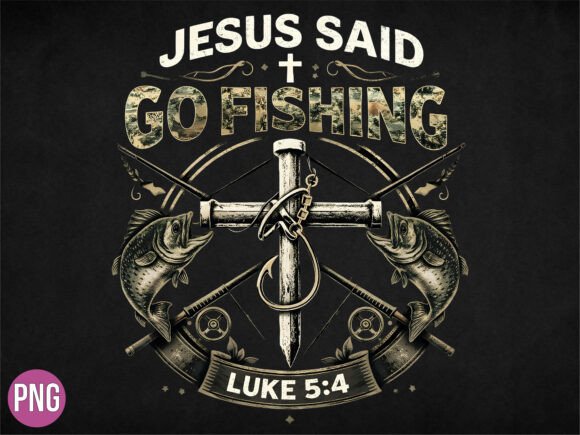 Jesus Said Go Christian Fishing T-Shirt