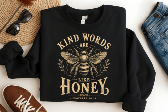 Kind Words Are Honey Christian Faith PNG T-Shirt Designs