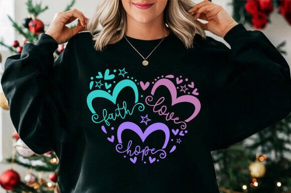 Retro Christian SVG: Faith Hope Love T-Shirt Designs