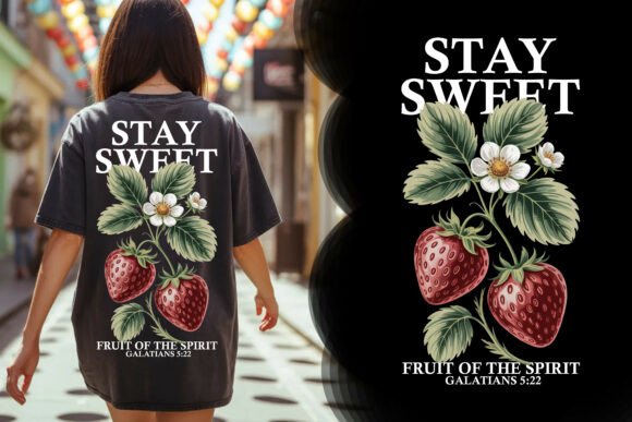 Stay Sweet Fruit Spirit Christian Tee T-Shirt Designs