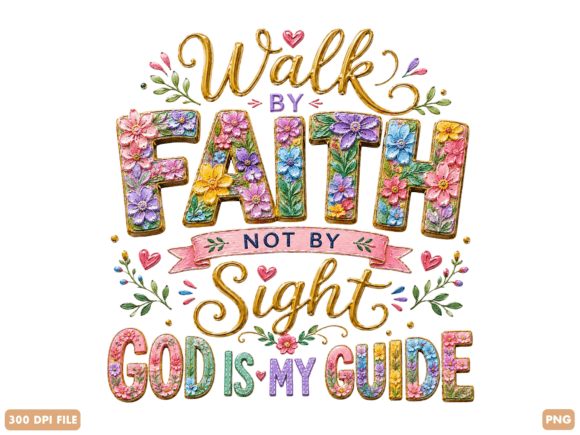 Walk by Faith Not by Sight Christian PNG T-Shirt Designs