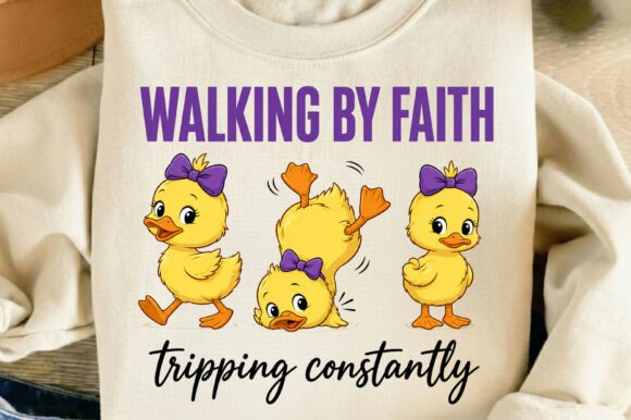 Walking by Faith Funny Goose T-Shirt Designs